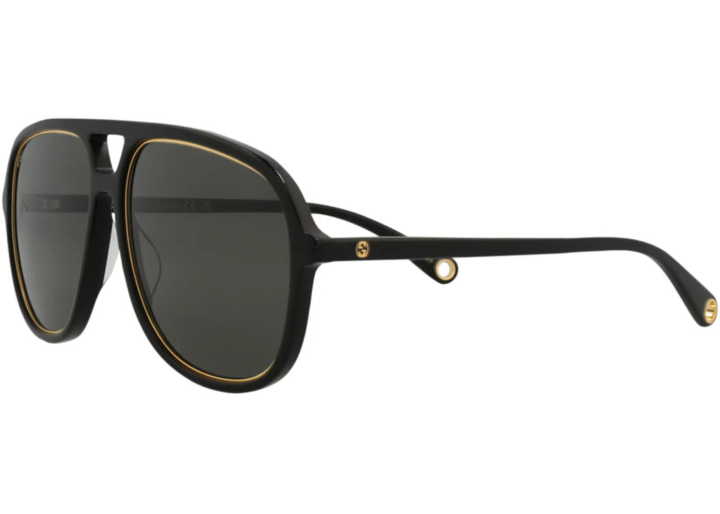 Gucci Aviator Sunglasses Black/Black/Grey (GG1077S-30012797-001)