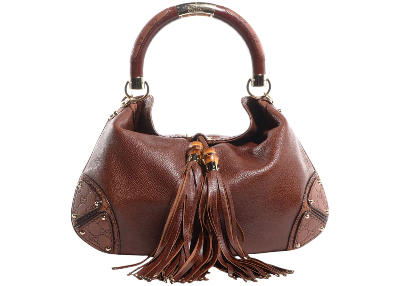 Gucci Indy Babouska Large GG Shoulder Bag Brown