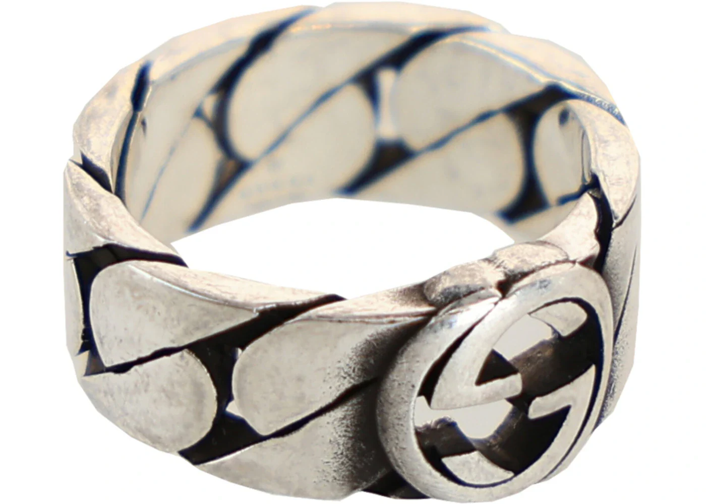 Gucci Interlocking G Chain-Link Ring Silver