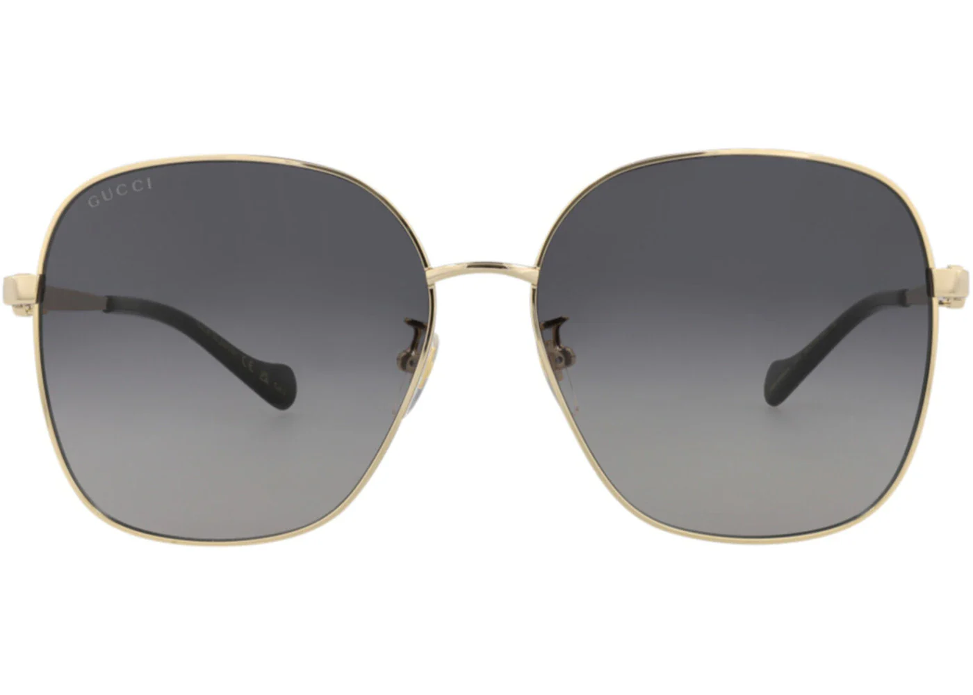 Gucci Square-Frame Metal Sunglasses Gold/Gold/Grey (GG1089SA-30012967-001)