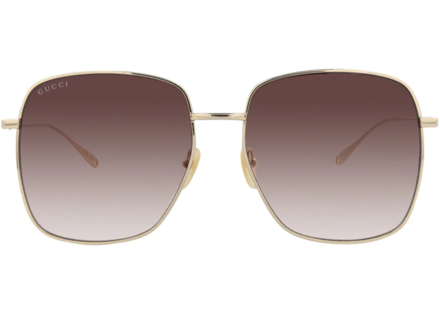 Gucci Square-Frame Metal Sunglasses Gold Gold Red (GG1031S-30011783-010)