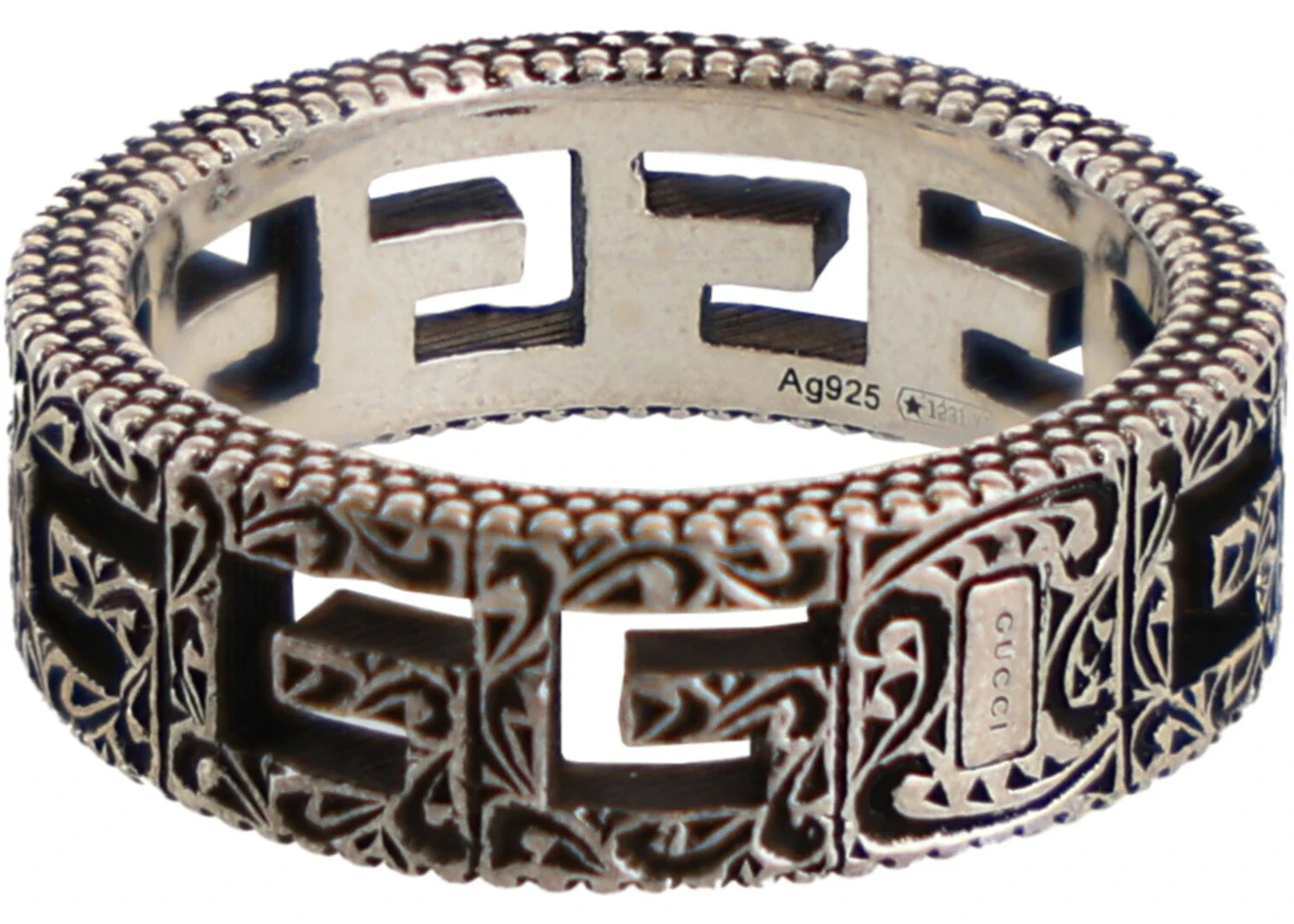 Gucci Sterling Silver G Cube Ring Silver