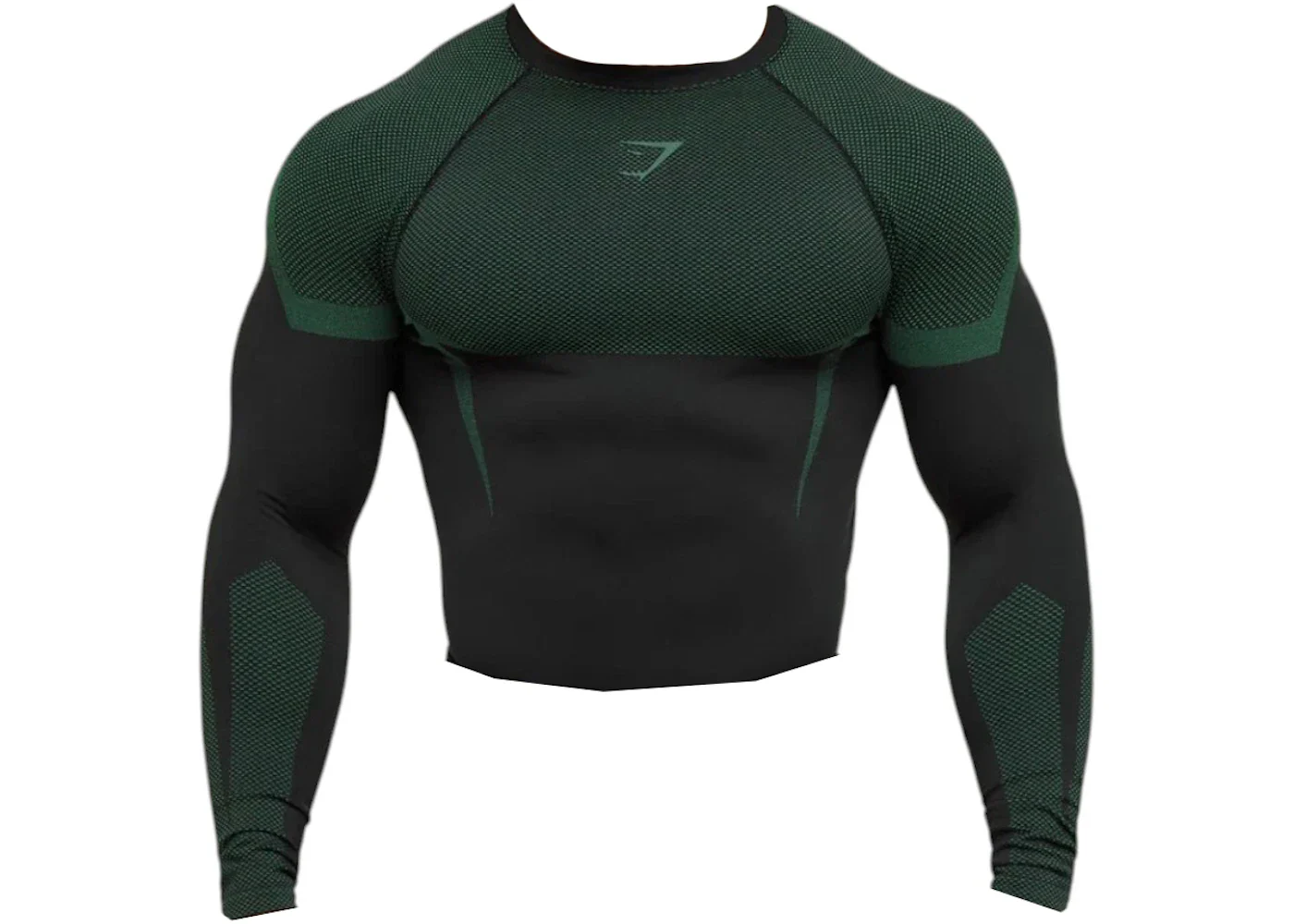 Gymshark Onyx 5.0 Seamless Longsleeve T-shirt Black/Lift Green