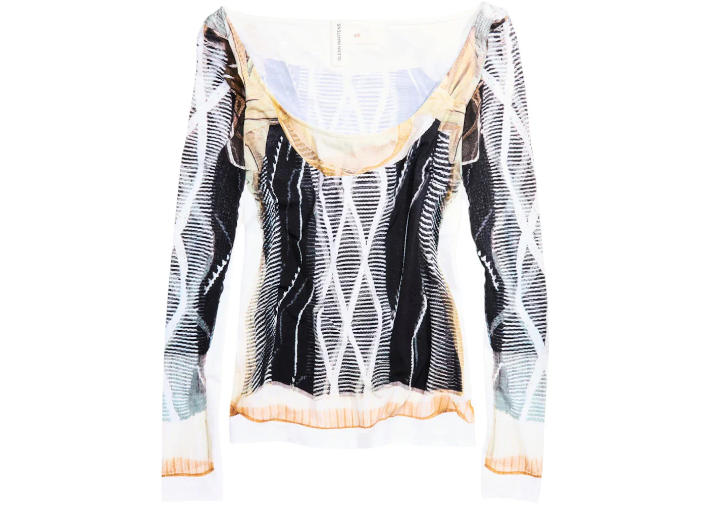 H&M x Glenn Martens Printed Top Black/Pattern