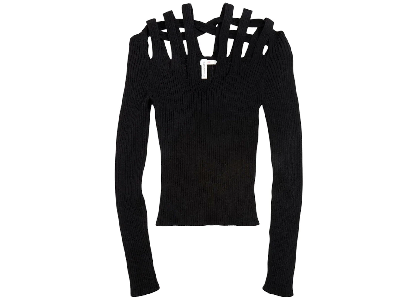 H&M x Glenn Martens Rib-Knit Cutout Top Black