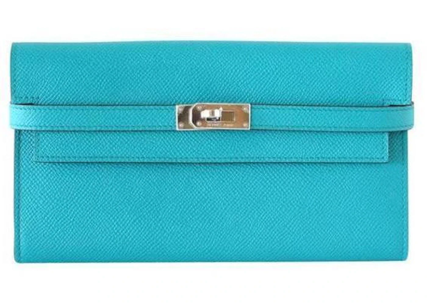 Hermes Kelly Classic Wallet Epsom Bleu Paon