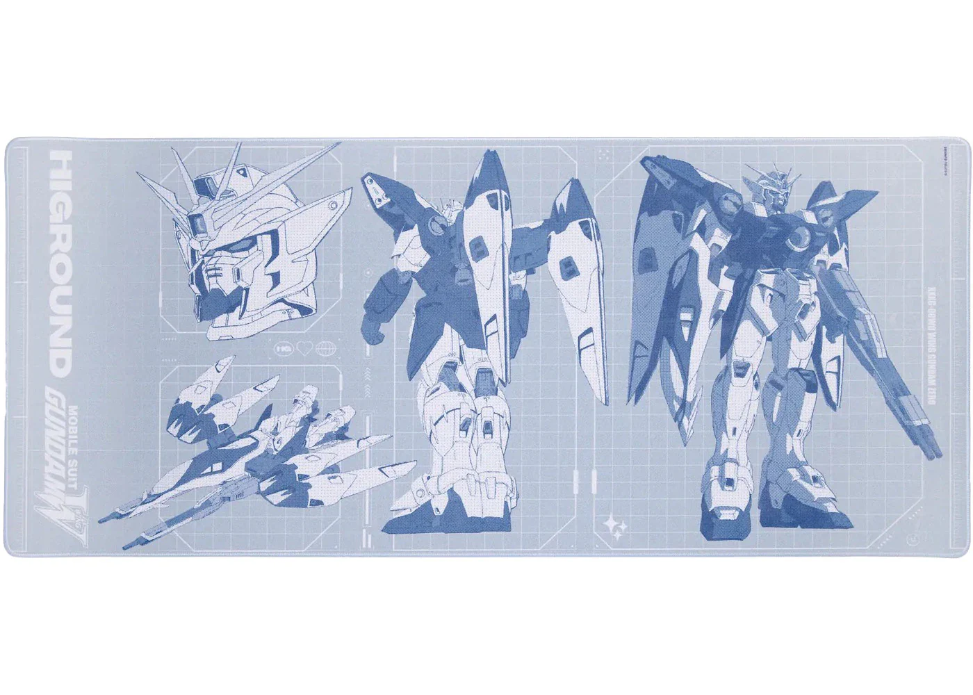 Higround x Gundam Wing Blueprint Mousepad Blue/White