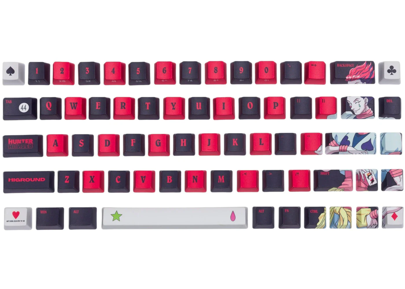 Higround x HxH Hisoka Keycap Set Red/Black