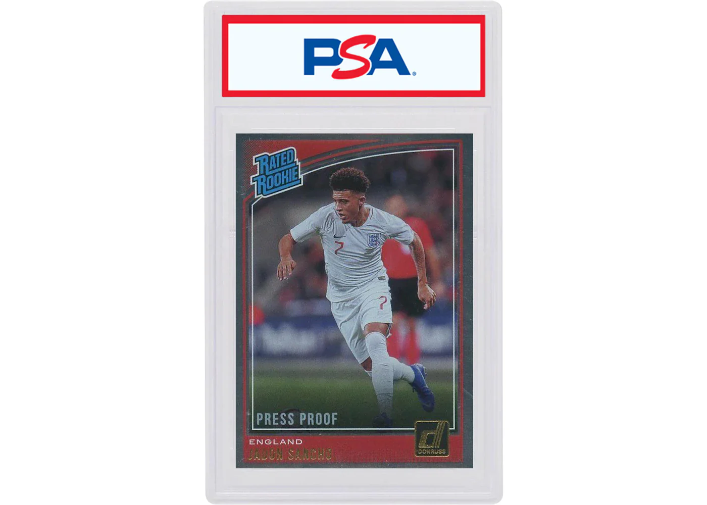 Jadon Sancho 2018 Panini Donruss Rookie Press Proof Silver #189 (PSA or BGS Graded)