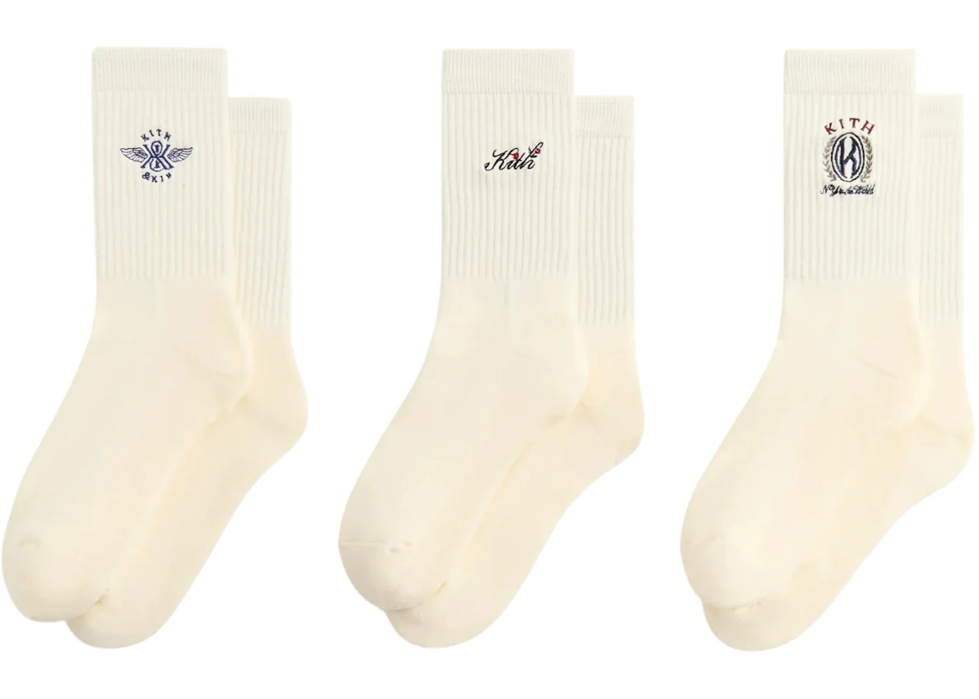 Kith 3-Pack Graphic Crew Socks Silk
