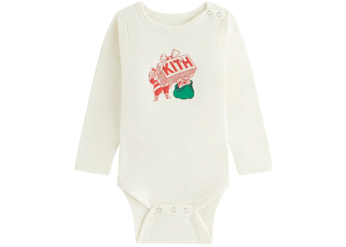 Kith Kithmas Baby Comic Santa Gift Bodysuit Sandrift