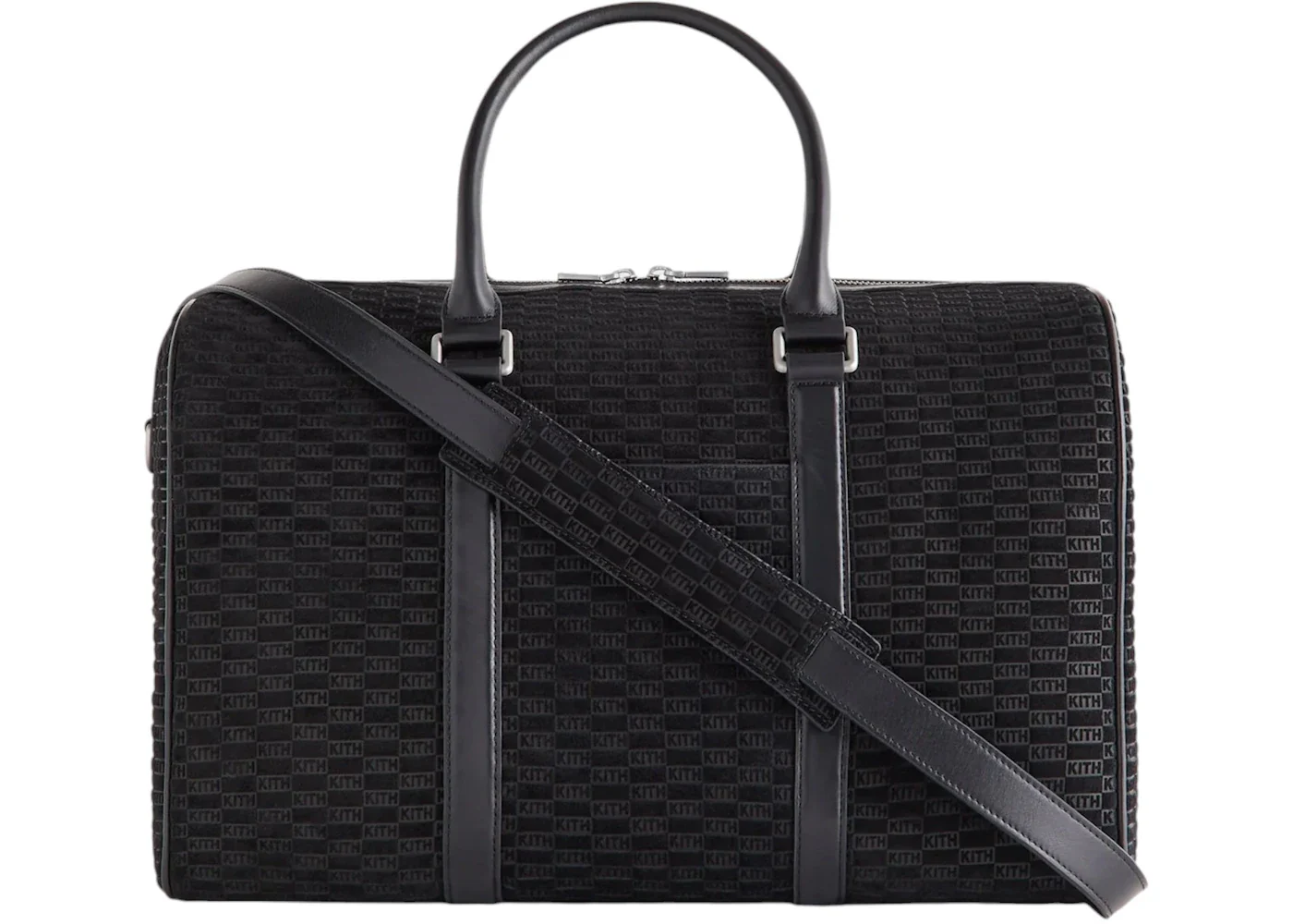 Kith Monogram Suede Traveler K40 Bag Black