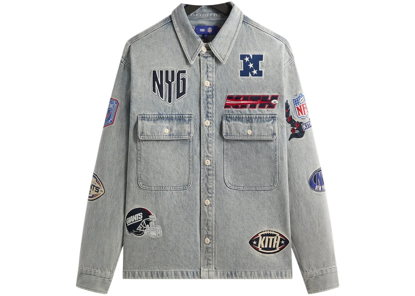 Kith x NFL New York Giants Denim Henson Shirt Cameron Wash