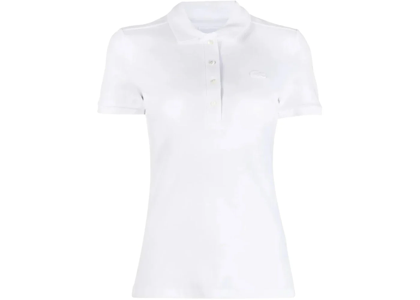 Lacoste Women's L.12.D Slim Fit Stretch Mini Pique Polo Shirt White