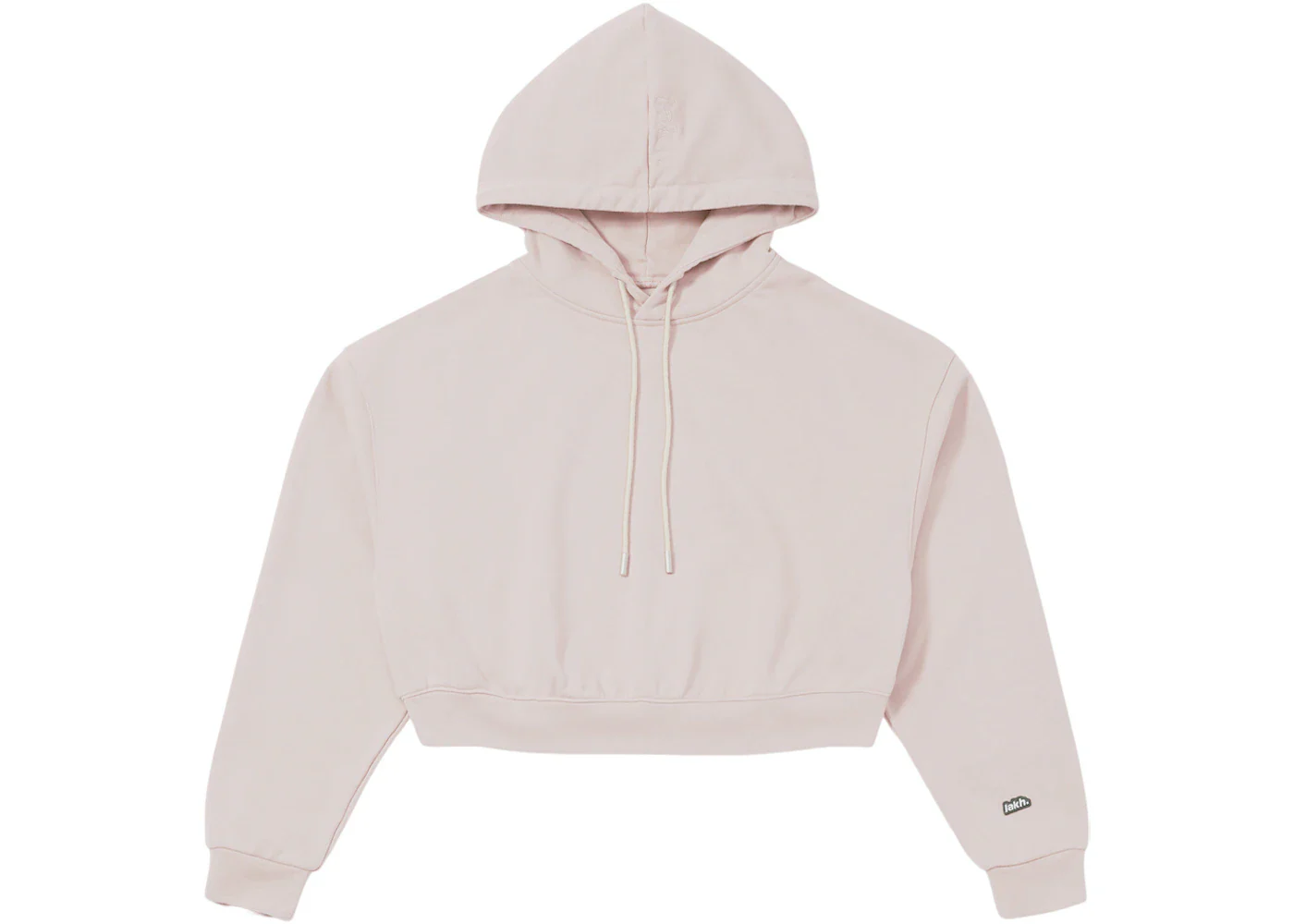 LAKH Knitted Cropped Hoodie Pale Pink