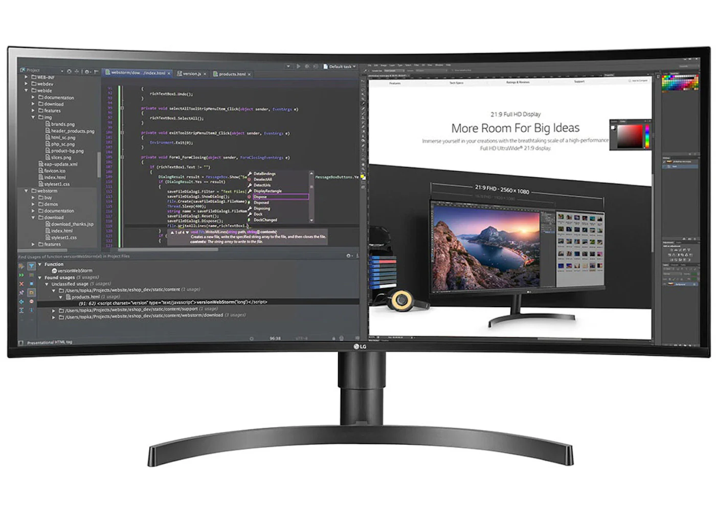 LG UltraWide 34" 3440 x 1440 3-Side Virtually Borderless Monitor 34WN80C-B
