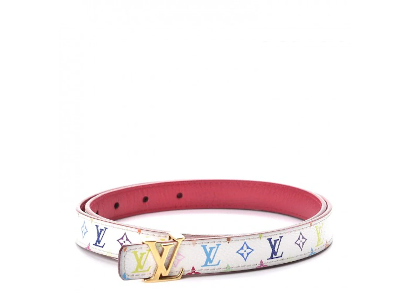 Louis Vuitton Belt LV Initials Monogram Multicolore Blanc White