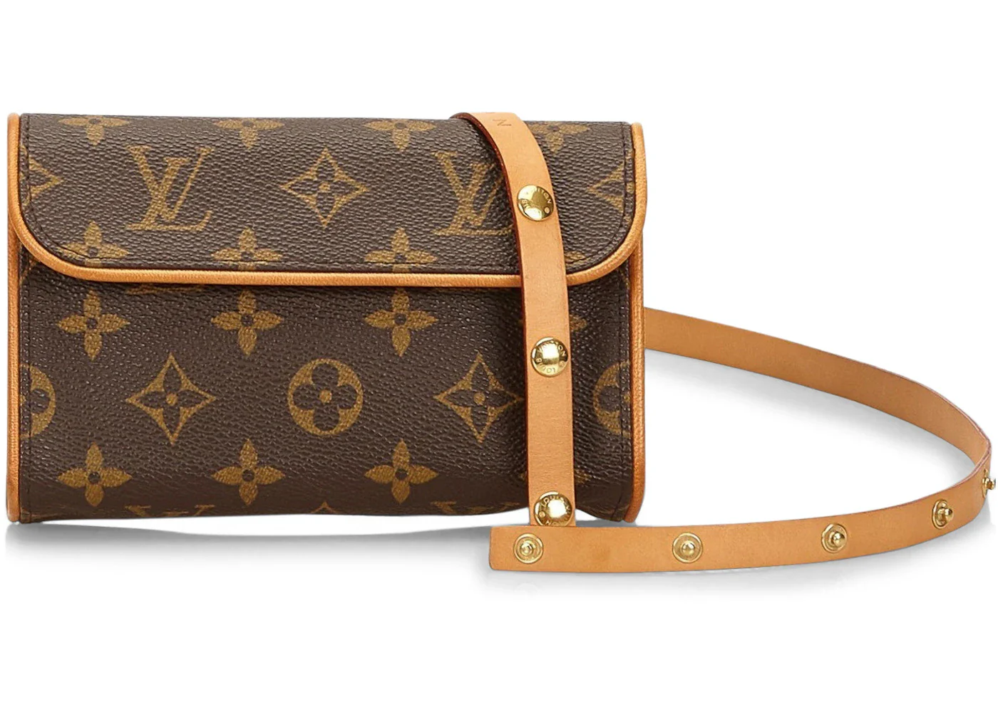 Louis Vuitton Pochette Florentine Monogram (With Snap Leather Belt) Brown