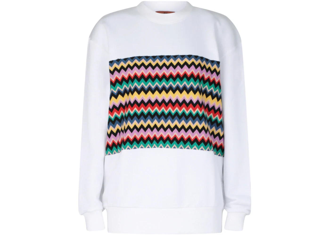 M Missoni ZigZag Graphic Cotton Sweatshirt Multi Chevron Raschel