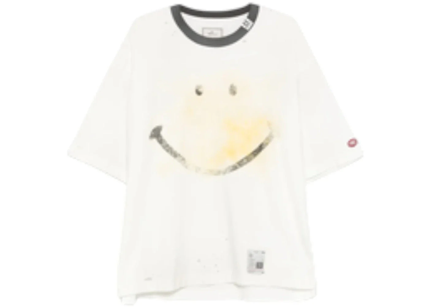 Maison Mihara Yasuhiro Smily Face Printed Distressed T-shirt White