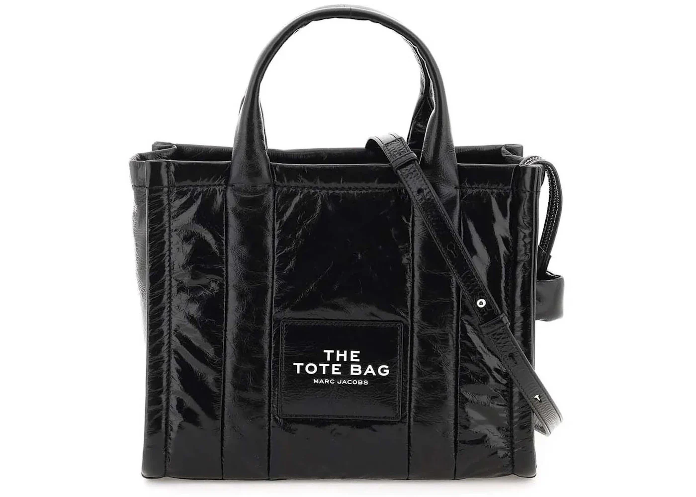 Marc Jacobs The Shiny Crinkle Medium Tote Bag Black