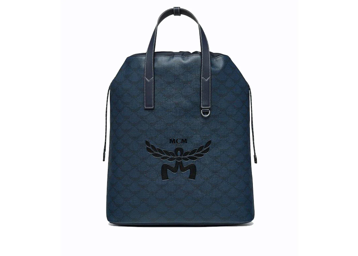 MCM Medium Himmel Drawstring Lauretos Backpack Blue/Black