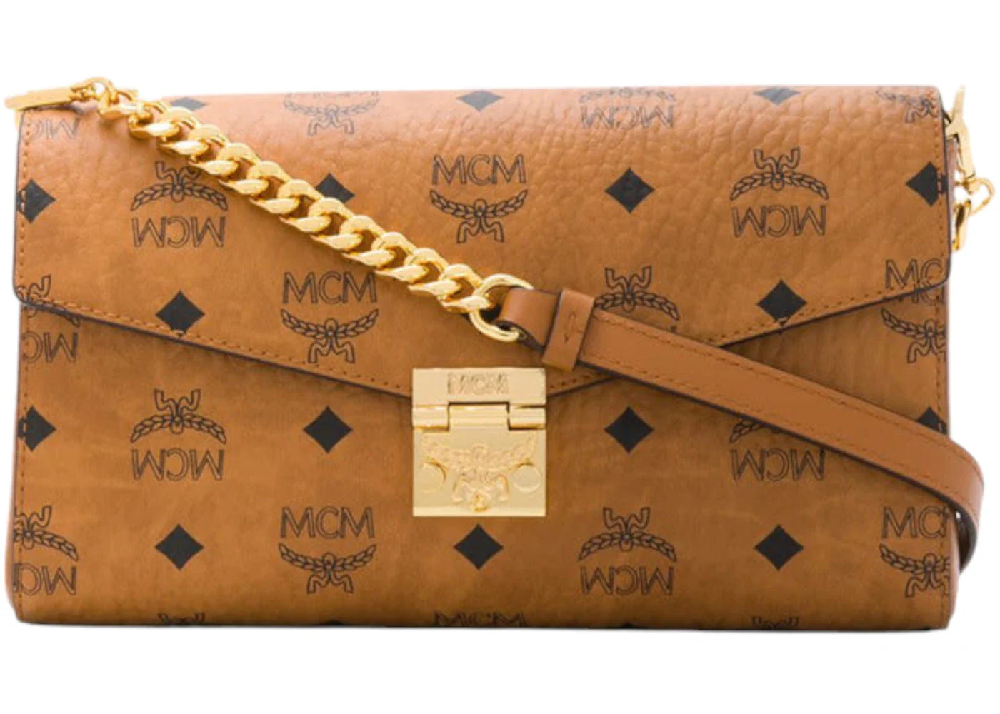 MCM Tracy Vi Medium Crossbody Cognac