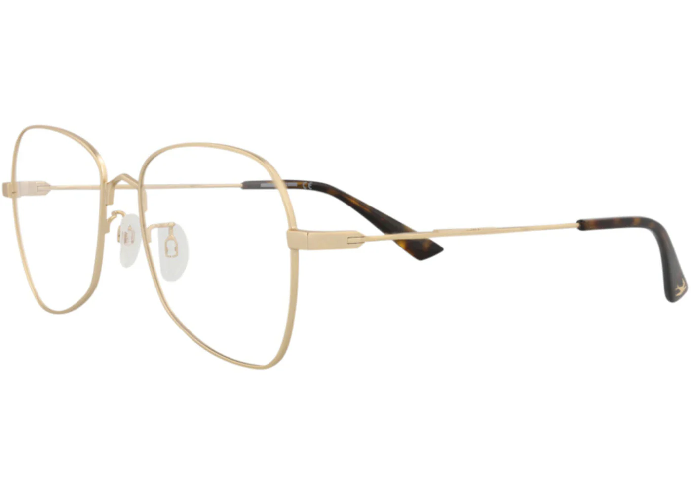 McQ Alexander McQueen Square Rectangle Optical Frames Gold Gold Transparent (MQ0289O-30009184-002)
