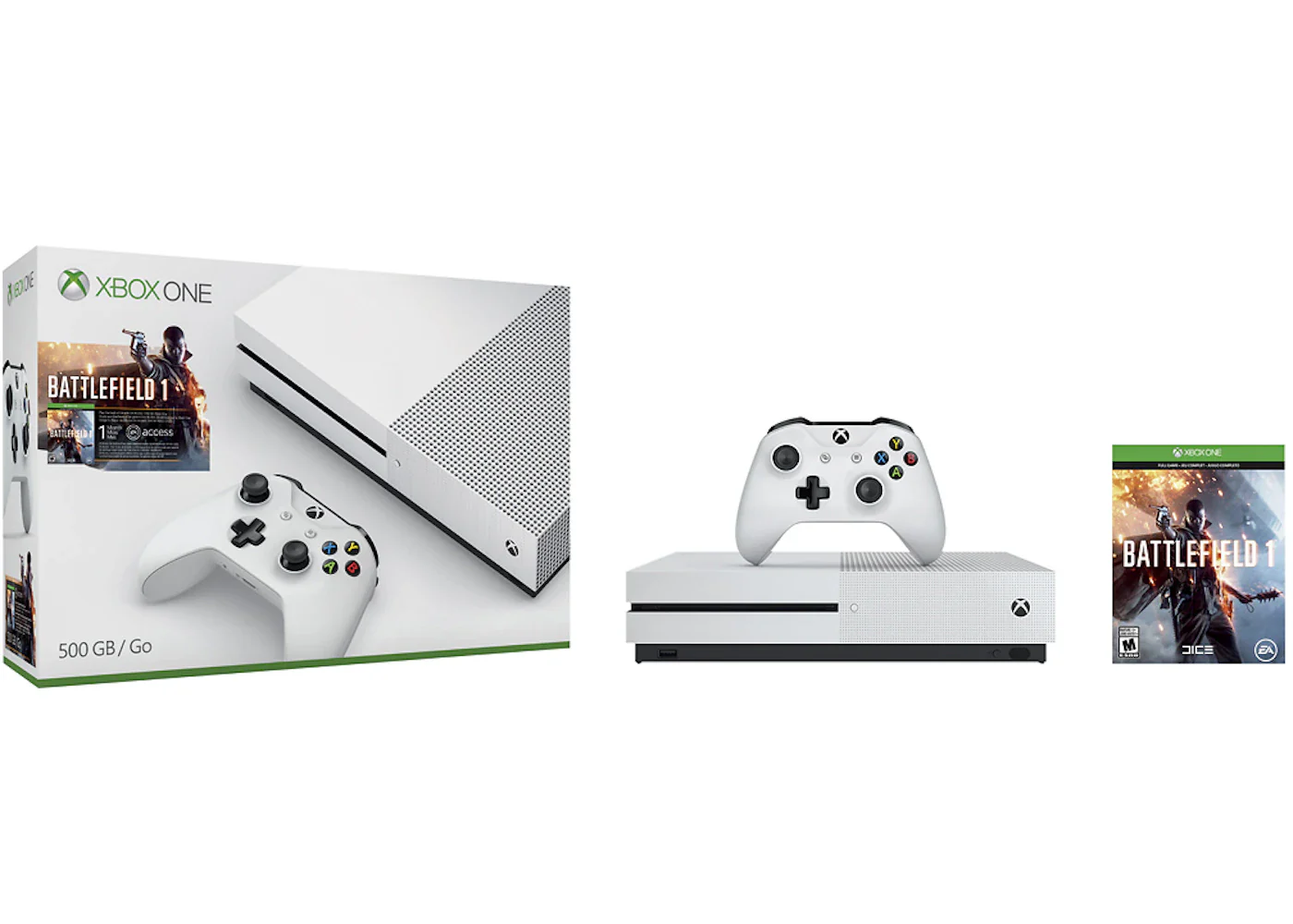 Microsoft Xbox One S 500GB Battlefield Bundle Console (ZQ9-00028) White