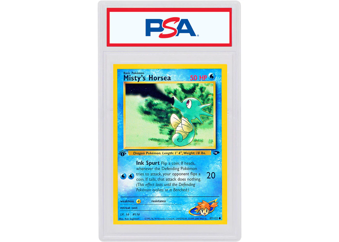 Misty's Horsea 2000 Pokemon TCG Gym Challenge 1st Edition #87/132 (PSA or BGS Graded)