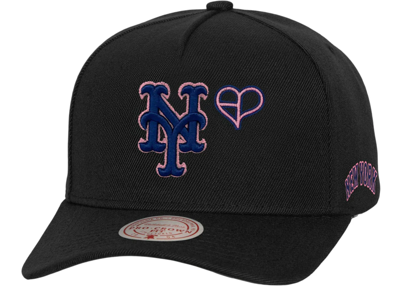 Mitchell & Ness x BLACKPINK New York Mets Pro Crown Snapback Hat Black