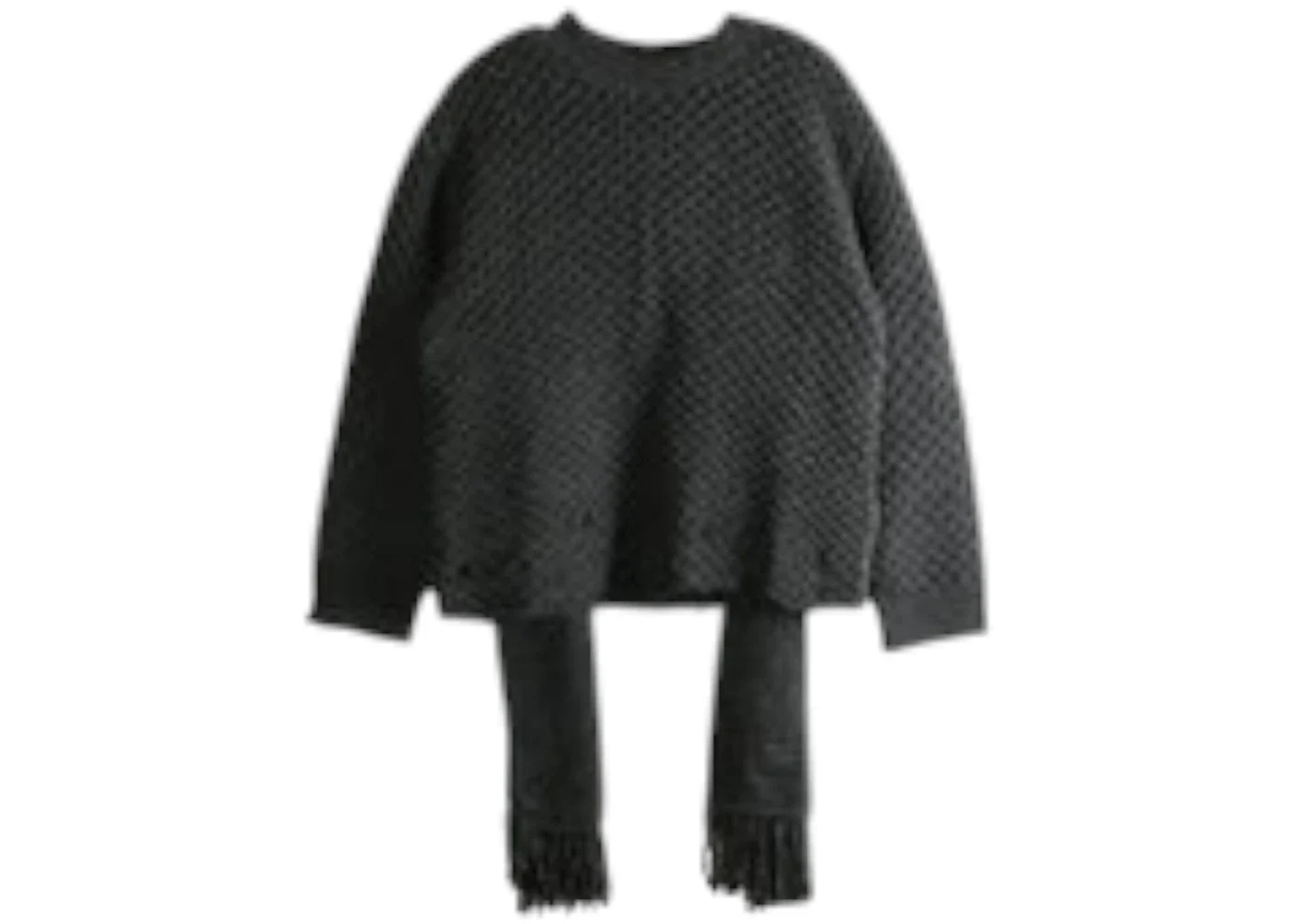 MM6 Knit Scarf Dark Grey Melange