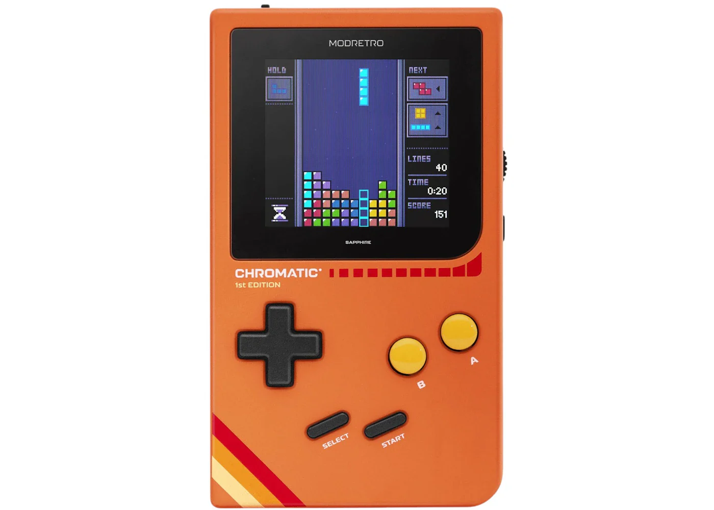 ModRetro Chromatic Tetris Bundle Handheld Console Inferno