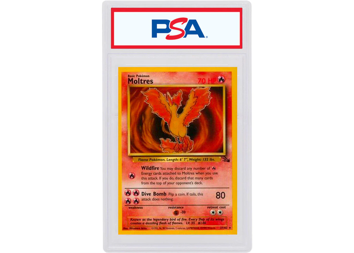 Moltres-Holo 1999 Pokemon TCG Fossil #12/62 (PSA or BGS Graded)