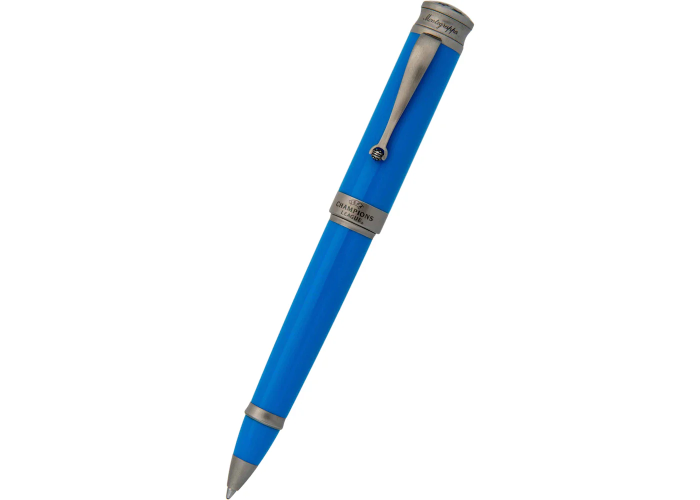 Montegrappa Uefa Champoins Blue Resin 5.5in Ballpoint ISUBNBAA