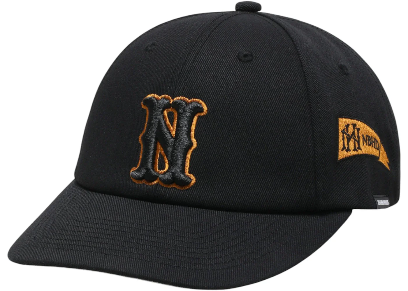 Neighborhood Baseball Cap Black x Gold