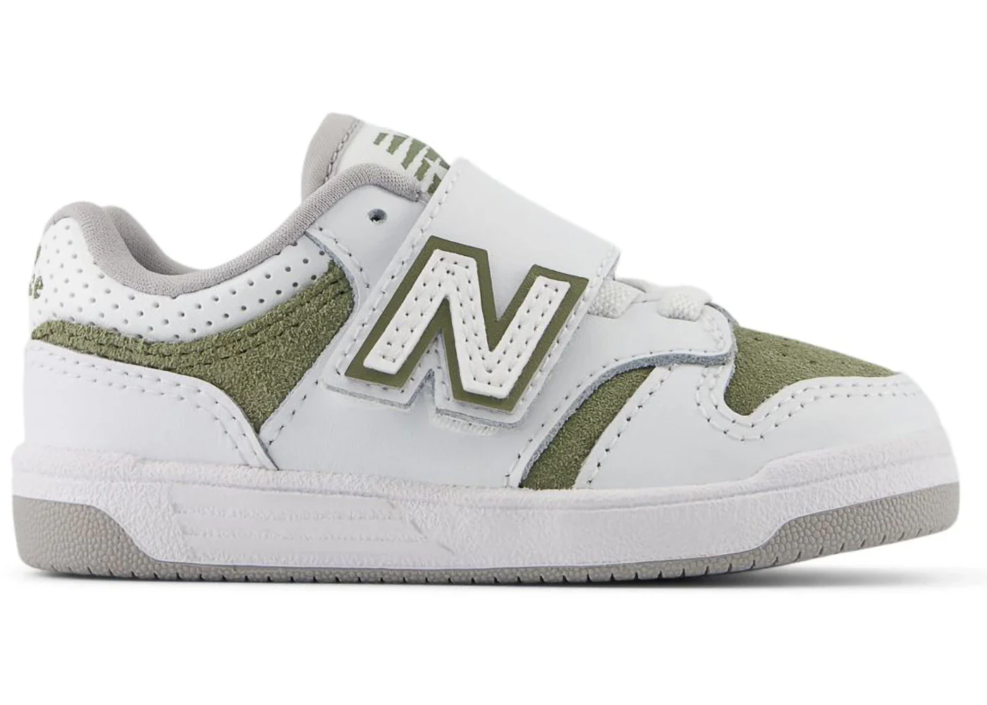 New Balance 480 Hook and Loop White Dark Olivine (TD)