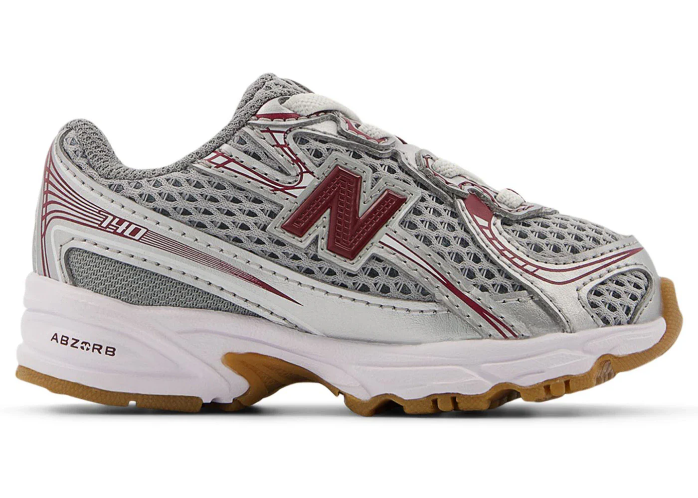 New Balance 740 Bungee Lace Silver Metalic Monarch Burgundy (TD)