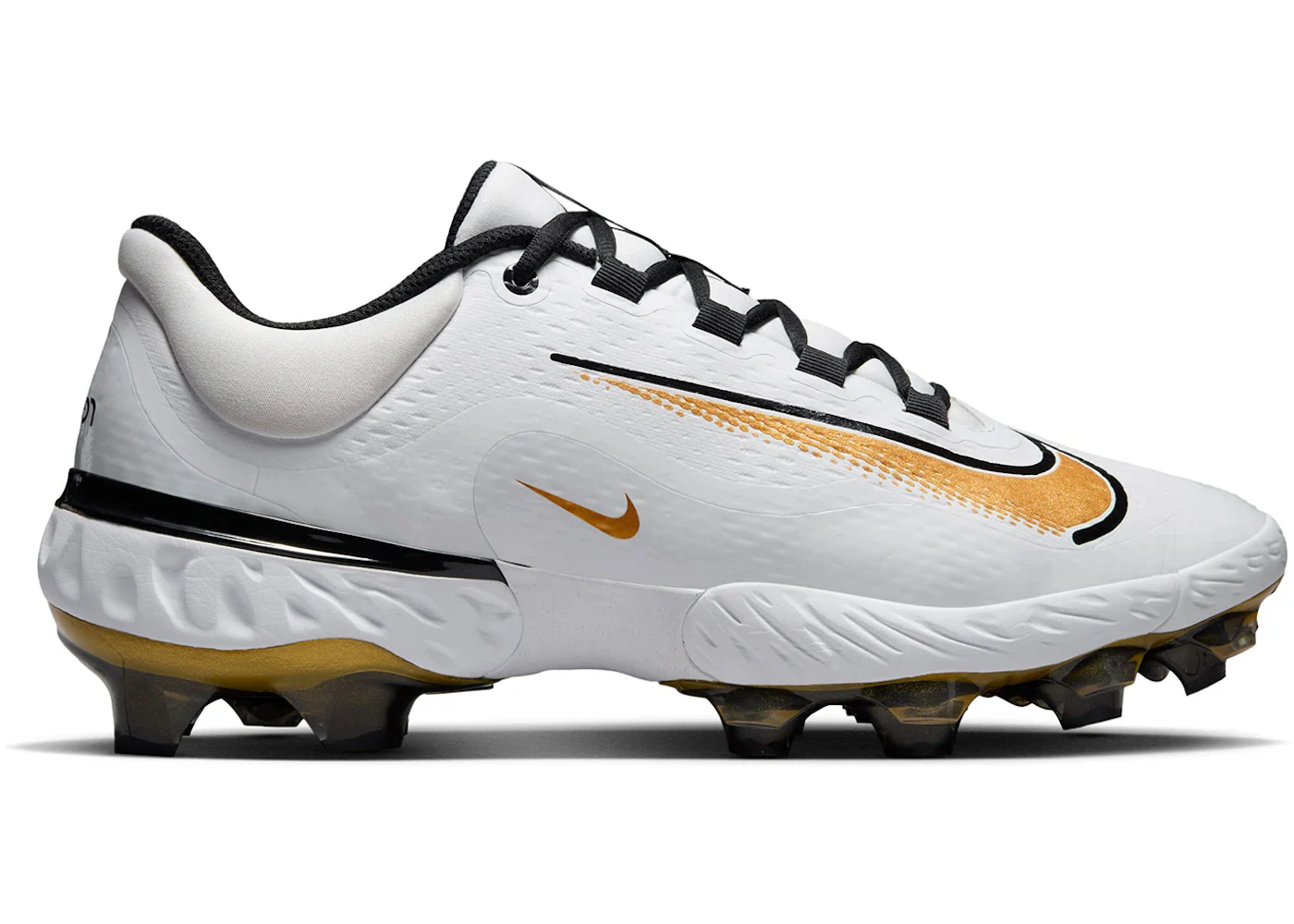 Nike Alpha Huarache Elite 4 Low MCS White Black Metallic Gold