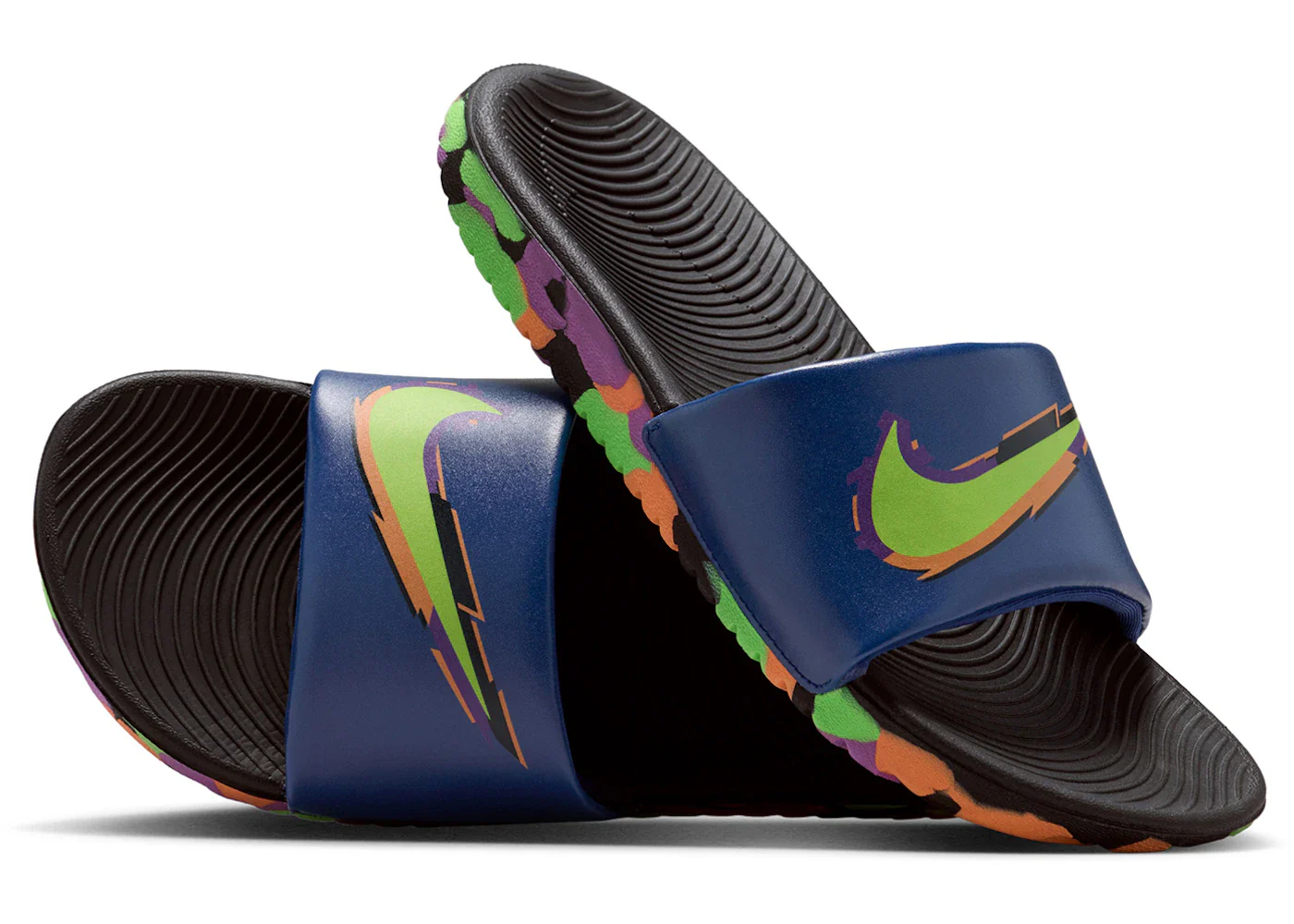 Nike Kawa Slide SE Black Blue Void Green Strike (GS)