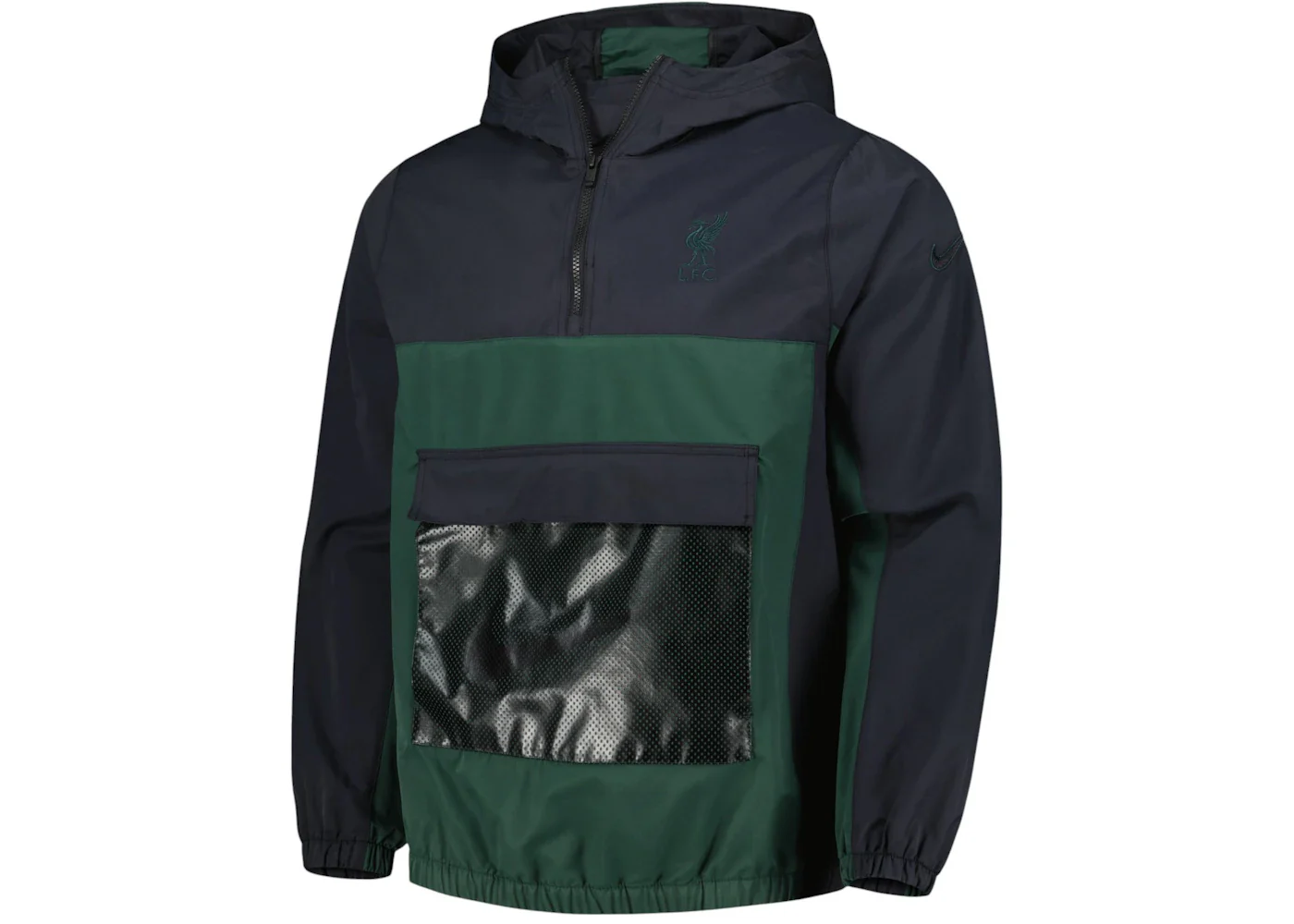 Nike Liverpool Anorak Hoodie Quarter-Zip Jacket Green