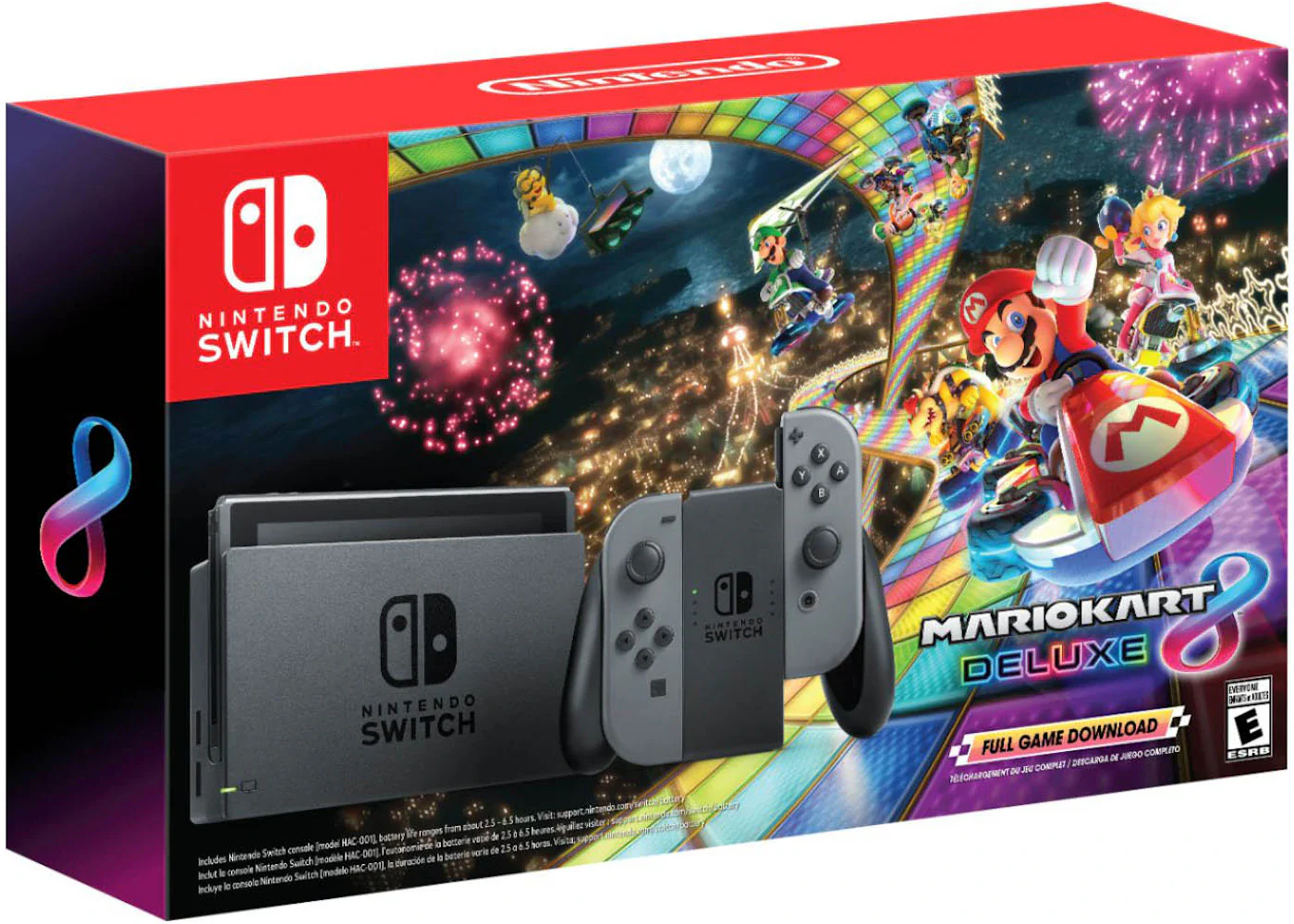 Nintendo Switch Mario Kart 8 Deluxe Console Bundle HACSKAAL1 Grey