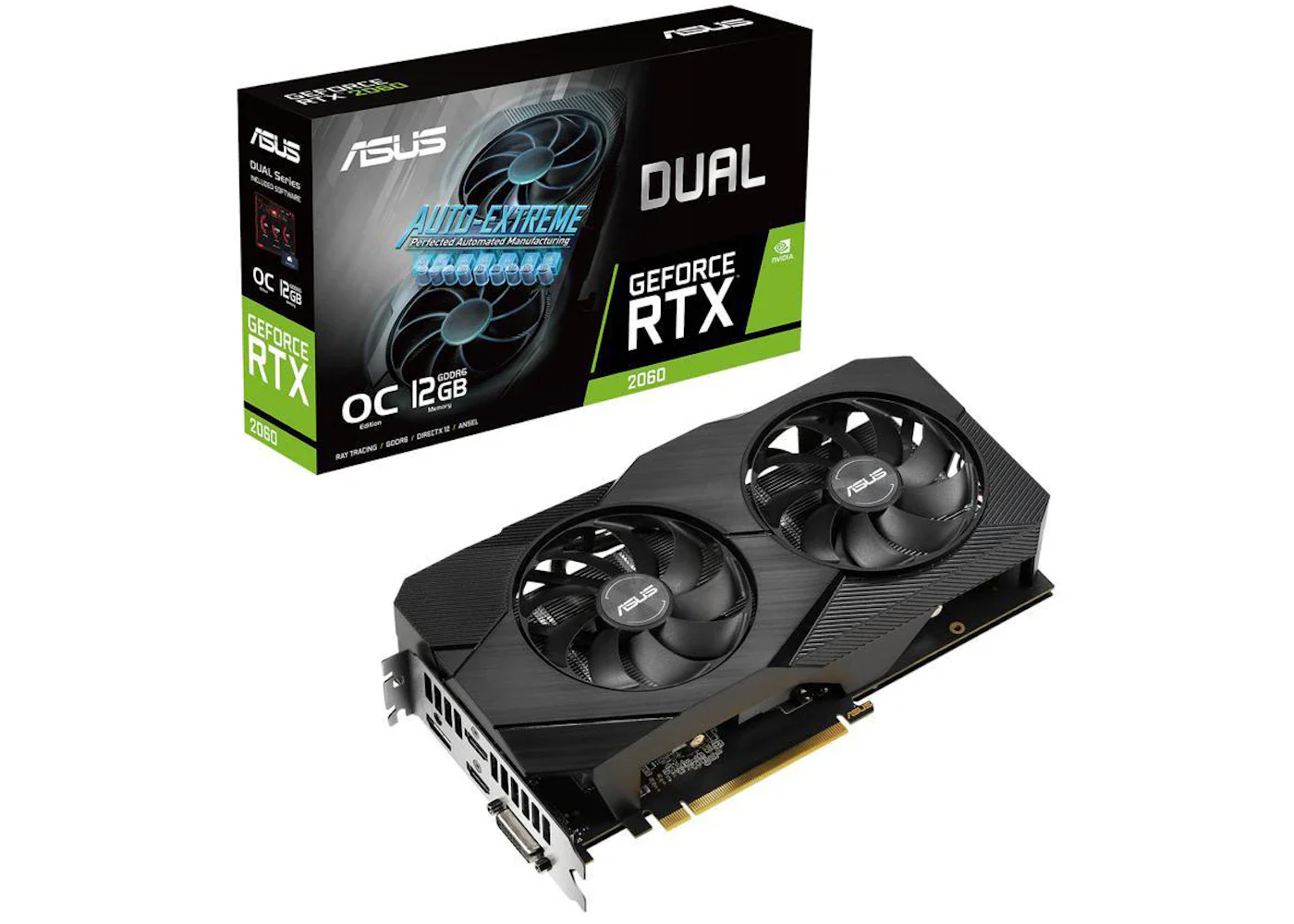 NVIDIA ASUS Dual GeForce RTX 2060 EVO 12G OC Graphics Card DUAL-RTX2060-O12G-EVO