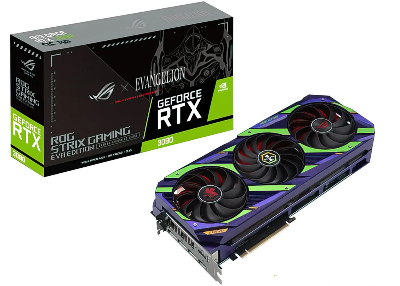 NVIDIA ASUS ROG Strix GeForce RTX 3090 24G Evangelion Edition Graphics Card ROG-STRIX-RTX3090-O12G-EVA