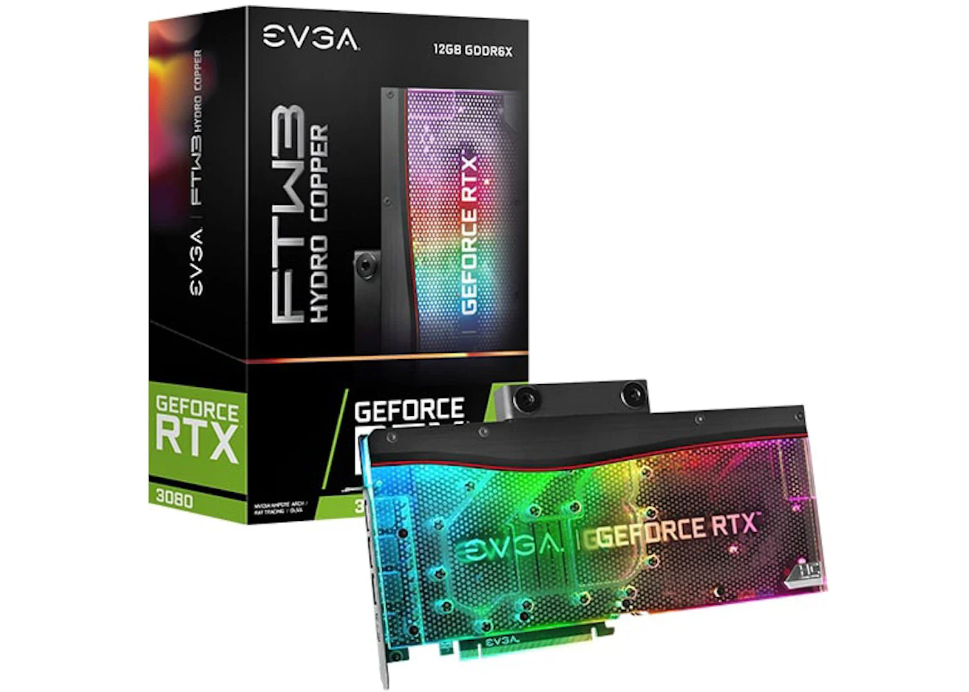 NVIDIA EVGA GeForce RTX 3080 Ultra Hydro Copper Gaming 12G Graphics Card 12G-P5-4879-KL