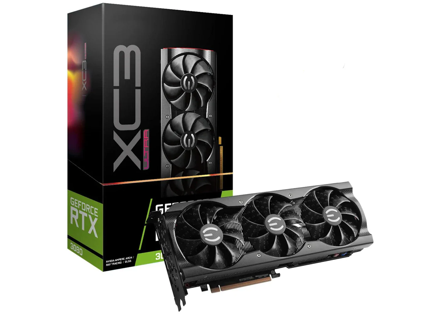 NVIDIA EVGA GeForce RTX 3080 XC3 ULTRA Graphics Card (10G-P5-3885-KR, 10G-P5-3885-KB)