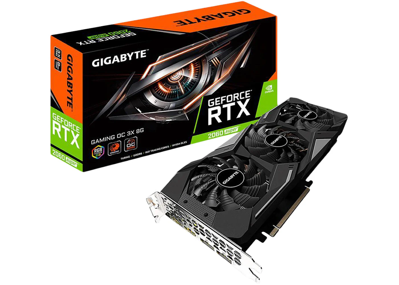 NVIDIA GIGABYTE GeForce RTX 2060 SUPER GAMING 3X 8G OC Graphics Card (GV-N206SGAMING OC-8GD)