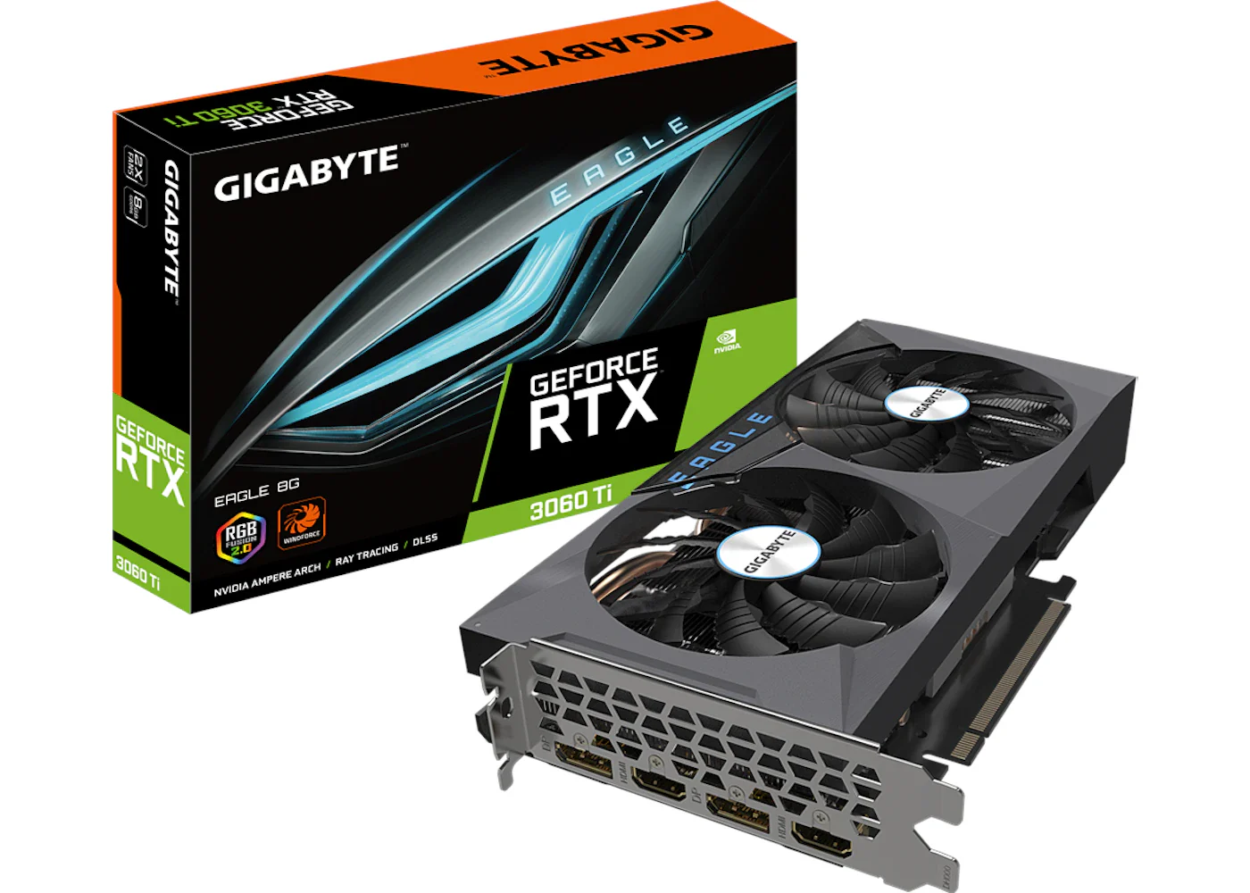 NVIDIA GIGABYTE GeForce RTX 3060 Ti Eagle 8G Rev 2.0 LHR Graphics Card (GV-N306TEAGLE-8GD)