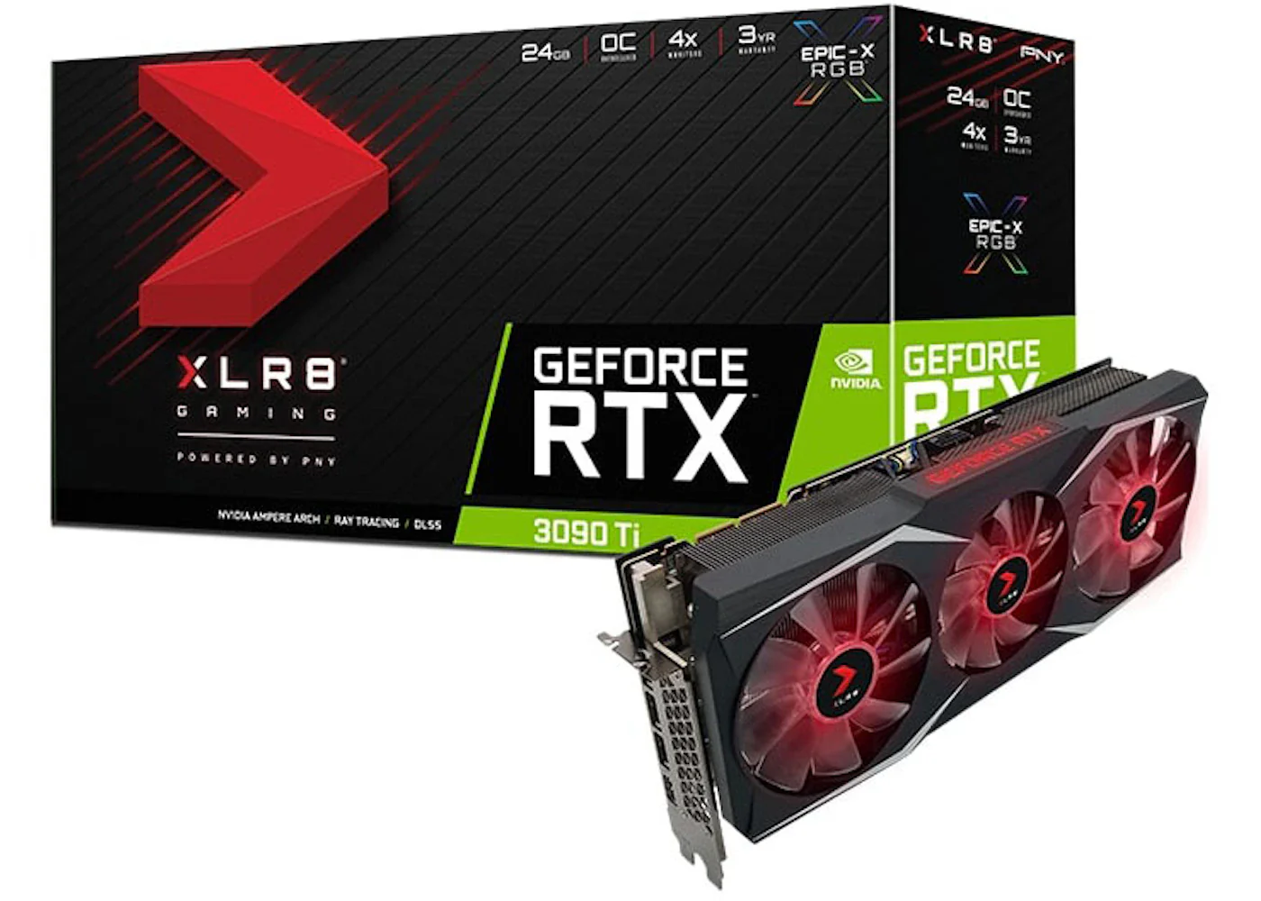 NVIDIA PNY GeForce RTX 3090 Ti Gaming UPRISING 24G OC Graphics Card VCG3090T24TFXMPB-O