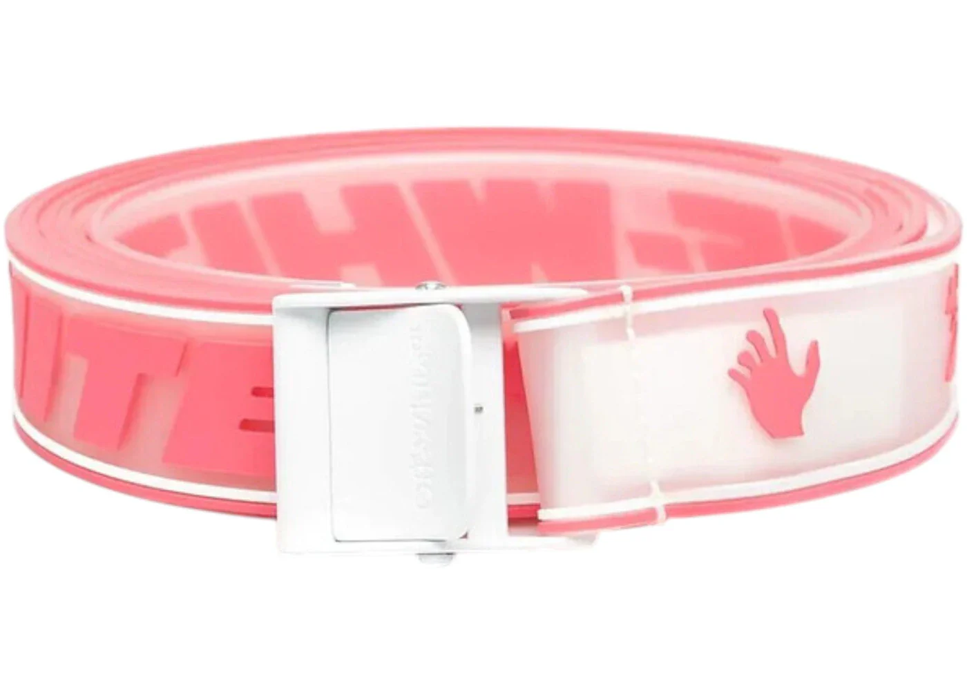 OFF-WHITE Rubber Industrial Belt White/Pink